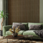 Riflaj decorativ Linea Slim 3, stejar / negru - imagine 2