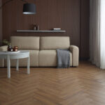 Parchet SPC Herringbone Stejar Maro Nevada Cu Izolatie
