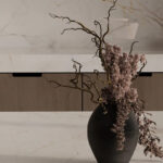 Lastra Ceramica Portelanata Calacatta Miele Satinat 160 x 320 x 1.2 cm - imagine 3